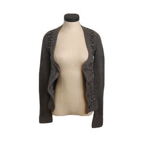 BKE Women's Cardigan Wool Blend Sweater Button Up Small Gray Long Sleeve.